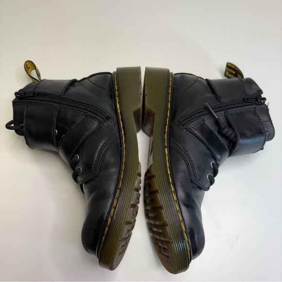 Dr. Martens 1460 Joska Romario Boys US 1 Black Leather Biker Buckle Boots Rare - Picture 5 of 6